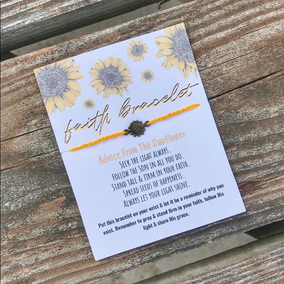 🌻3/$18 or 5/$25🌻Sunflower Faith Bracelet - Picture 2 of 5